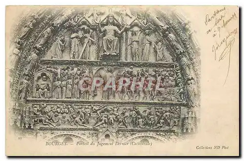 Cartes postales Bourges Portail du Jugement Dernier Cathedrale