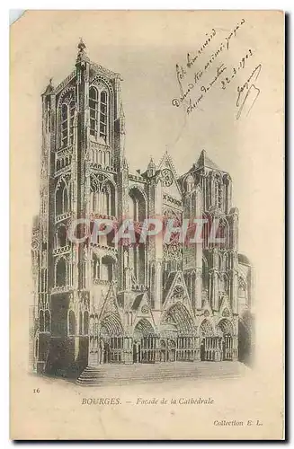 Cartes postales Bourges Facade de la Cathedrale