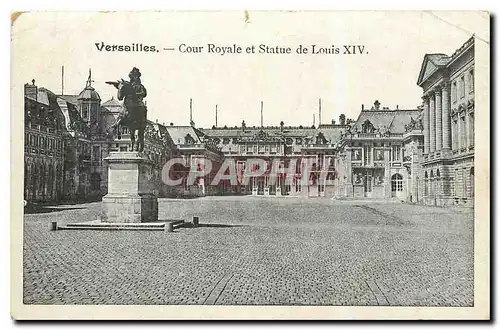 Ansichtskarte AK Versailles Cour Royale et Statue de Louis XIV