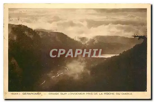 Cartes postales Gerardmer Orage sur Longmer pris de la Roche du Diable