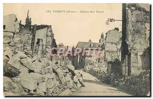 Ansichtskarte AK Verdun Meuse Ruines Rue Mazel Militaria