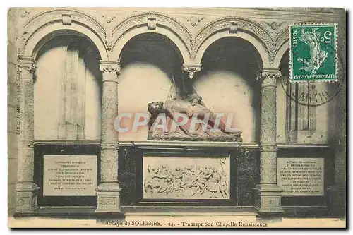 Cartes postales Abbaye de Solesmes Transept Sud Chapelle Renaissance
