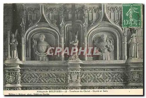 Cartes postales Abbaye de Solesmes Tombeau du Christ David et Isaie