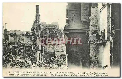 Cartes postales Guerre Europeenne 1914 1915 Le Crime de Reims