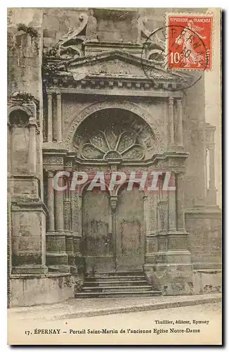 Cartes postales Epernay Portail Saint Martin de l'ancienne Eglise Notre Dame