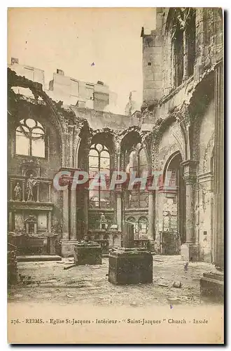 Cartes postales Reims Eglise St Jacques Interieur