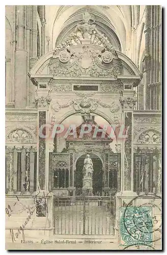Cartes postales Reims Eglise Saint Remi Interieur