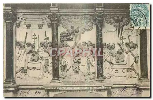 Ansichtskarte AK Reims Eglise Saint Remi Bas reliefs Baptemes de Constantin du Christ et de Clovis