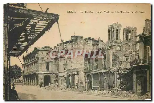 Cartes postales Reims Le Theatre rue de Vesle