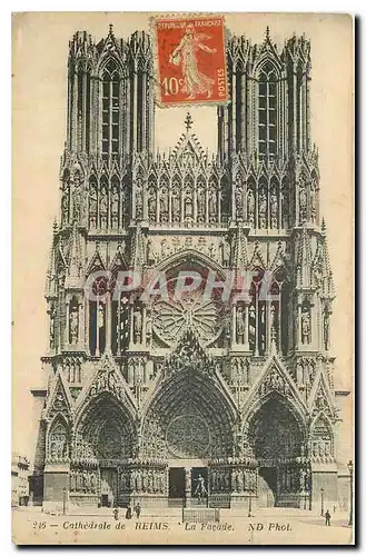 Cartes postales Cathedrale de Reims La Facade