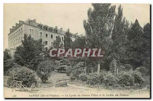 Cartes postales Rennes Ille et Vilaine Le Lycee de Jeunes Filles et le Jardin du Thabor