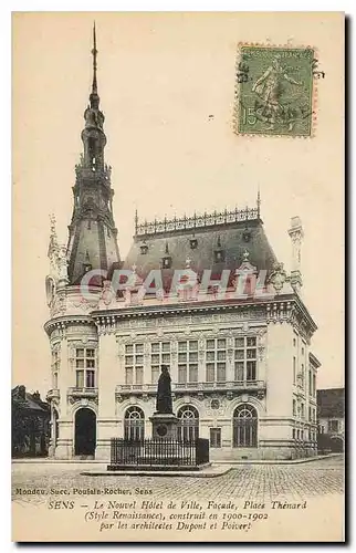 Cartes postales Sens Le Nouvel Hotel de Ville Facade Facade