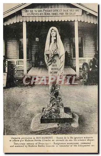 Cartes postales Douaumont Statue de la Regionation executee et offerte par Madame Berthe