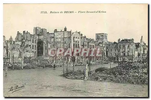 Ansichtskarte AK Ruines de Reims Place Drouet d'Erlon Militaria