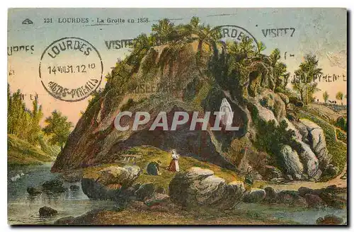 Cartes postales Lourdes La Grotte en 1858