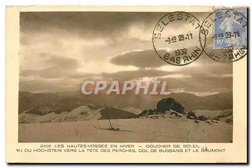 Cartes postales Les Hautes Vosges en Hiver Coucher de Soleil vu du Hochstein vers la tete des Perches