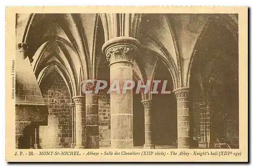 Cartes postales Mont St Michel Abbaye Salle des Chevaliers