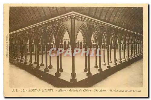 Cartes postales Mont St Michel Abbaye Galeries du Cloitre