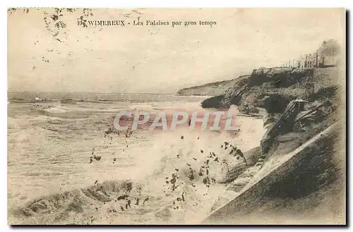 Cartes postales Wimereux Les falaises par gros temps