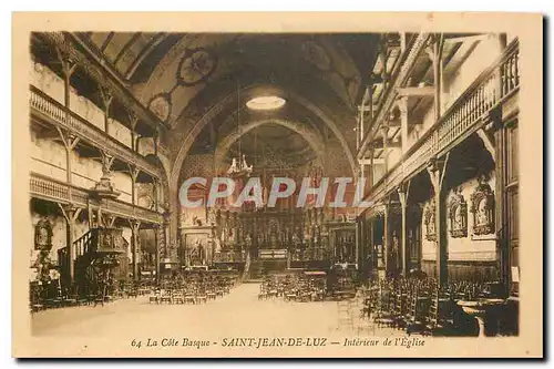 Cartes postales La Cote Basque Saint Jean de Luz Interieur de l'Eglise