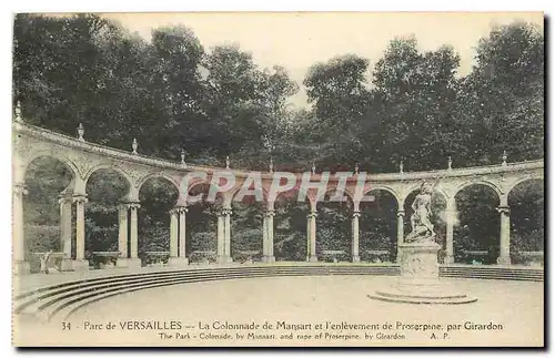 Cartes postales Parc de Versaillles La Colonnade de Mansart et l'enlevement de Proserpine par Girandon