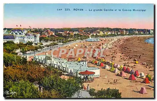 Cartes postales Royan La grande Conche et le Casino Municipal