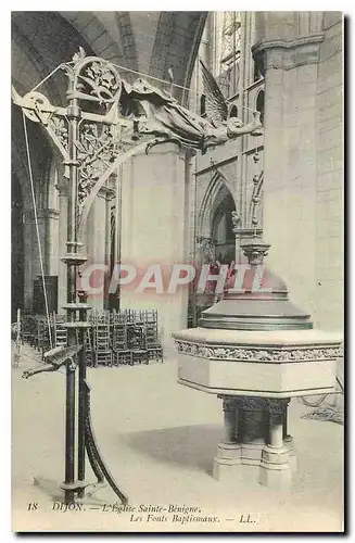 Cartes postales Dijon l'Eglsie Sainte Benigne Les Fonts Baptismaux