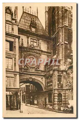 Cartes postales Rouen La Grosse Horloge et la Fontaine