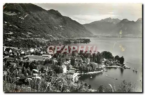 Cartes postales Talloires et le Lac d'Annecy en premier plan l'ancienne abbaye