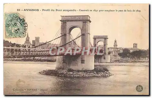 Cartes postales Avignon Pofil du Pont suspendu