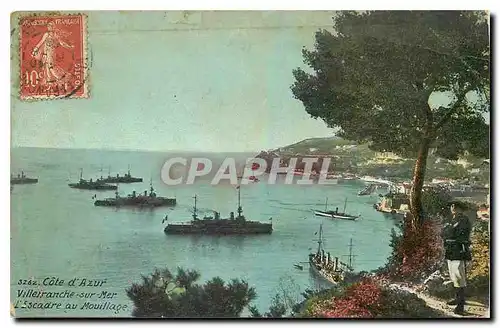 Cartes postales Cote d'Azur Villefranche sur Mer l'Escadre au Mouillage Bateaux