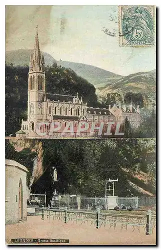 Cartes postales Lourdes Grotte Basilique