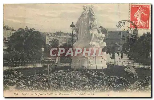 Ansichtskarte AK Nice Le Jardin Public Monument La Poste