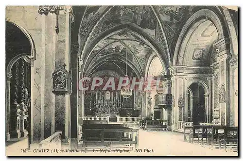 Cartes postales Cimiez Alpes Maritimes La Nef de l'Eglise