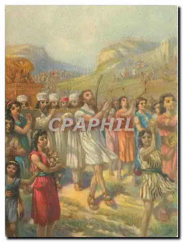 Cartes postales l'Arche transportee a Jerusalem