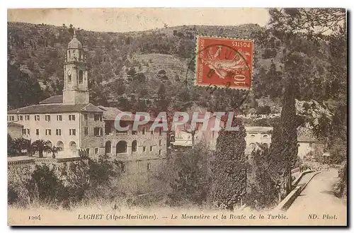 Cartes postales Lachet Alpes Maritimes Le Monastere et la Route de la Turbie