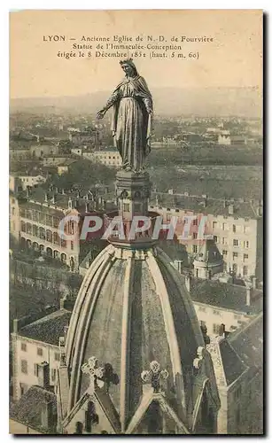 Ansichtskarte AK Lyon Ancienne Eglise de N D de Fourviere Statue de l'Immaculee