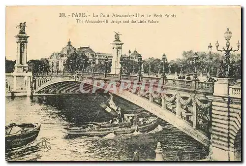 Ansichtskarte AK Paris Le Pont Alexandre III et le Petit Palais Bateau