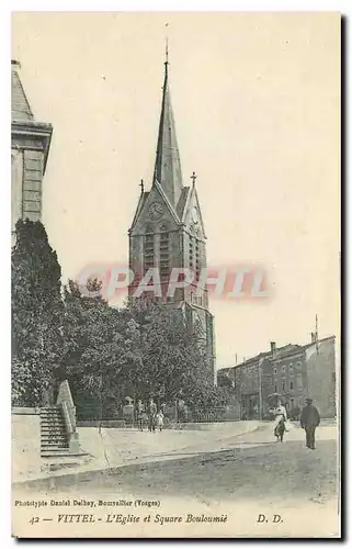 Ansichtskarte AK Vittel l'Eglise et Square Bouloumie