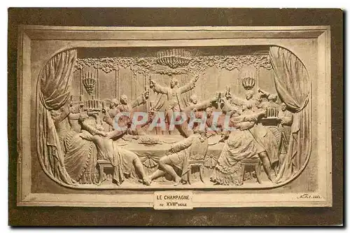 Ansichtskarte AK Champagne pommery et Greno Reims Le Champagne Bas relief sculpte dans la caie