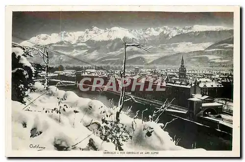 Cartes postales Grenoble  Vue generale et les Alpes