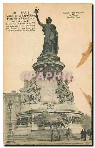 Ansichtskarte AK Paris Statue d la Republique Place de la Republique Lion