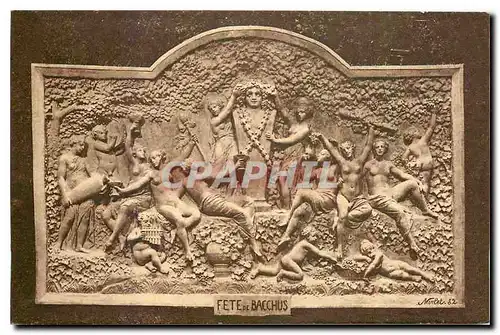 Cartes postales Reims Fete de Bacchus Bas relilef sculpte dans la craie