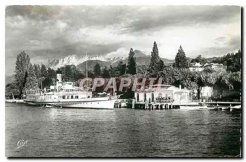 Cartes postales moderne Evian les Bains Le Debarcadere et la Dent d'Oche Bateaux