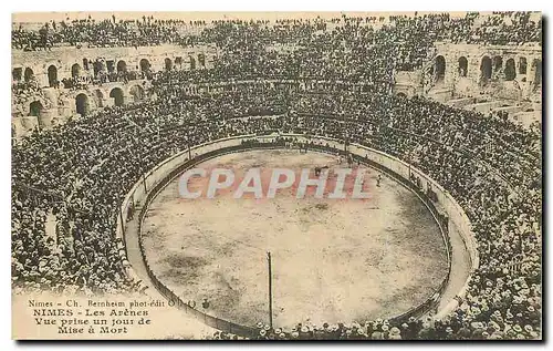 Ansichtskarte AK Nimes Les Arenes Vue prise un jour de Mise a Mort Corrida