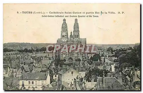 Ansichtskarte AK Tours I et L Cathedrale Saint Gatien et partie Est de la Ville