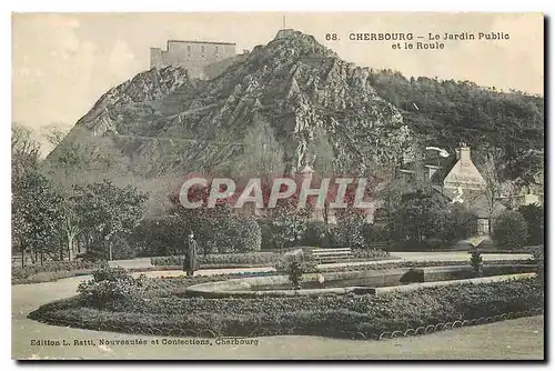 Ansichtskarte AK Cherbourg Le Jardin Public et le Route