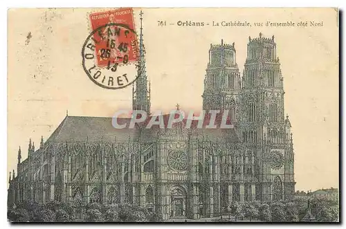 Cartes postales Orleans La Cathedrale vue d'ensemble cote Nord
