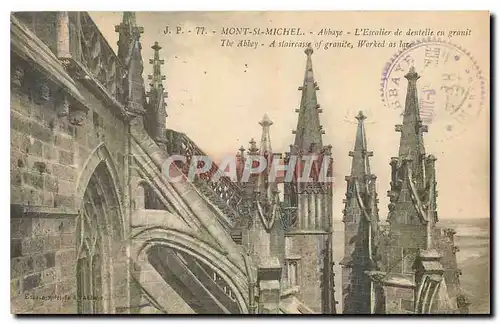 Cartes postales Mont st Michel Abbaye l'Escalier de dentelle en granit