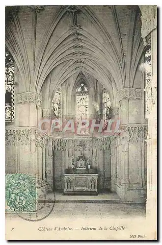 Cartes postales Chateau d'Amboise Interieur de la Chapelle
